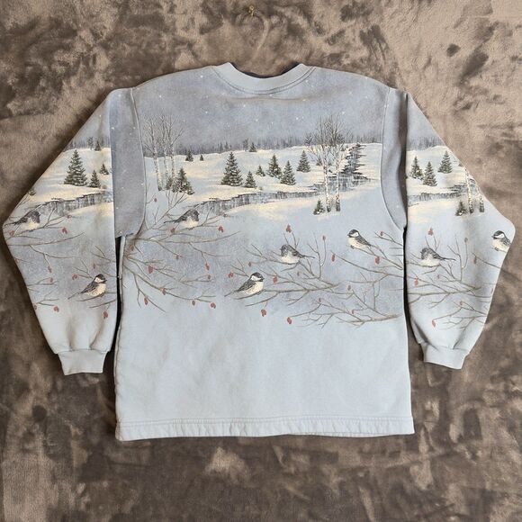 Vintage Nature All Over Print Pullover Button Up Women’s Small Long Sleeve - Picture 6 of 6